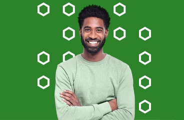 man crossing arms