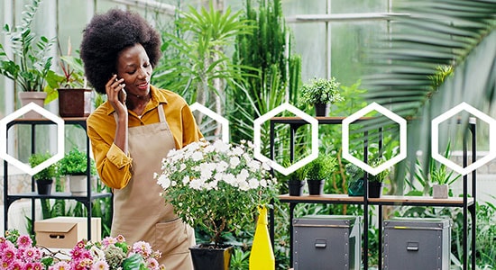 Woman at flower shop