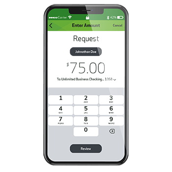 Zelle in the Huntington mobile app