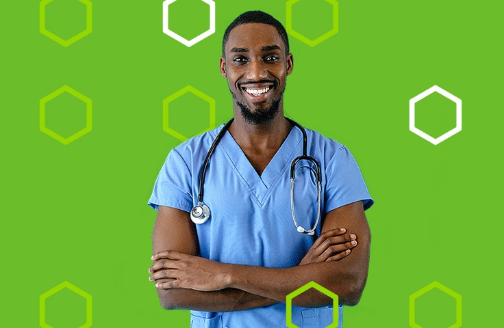 male nurse crossing arms