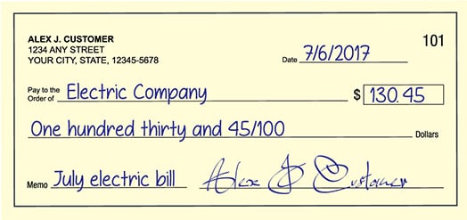 How To Write A Check Fill Out A Check Huntington Bank