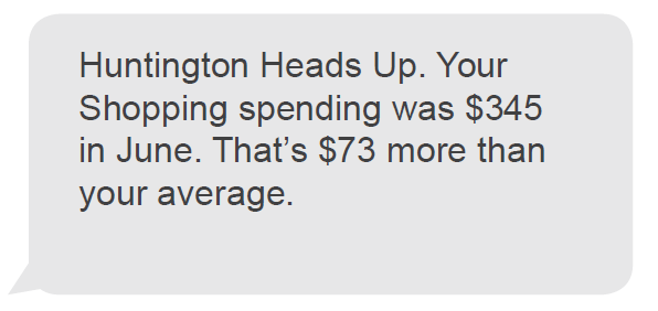 Huntington Heads Up. You're halfway through your Restaurants budget. You've spent $94 of the $188 you planned.