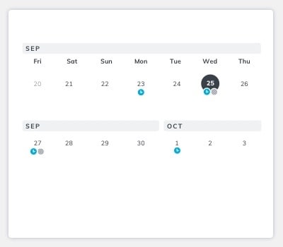 Look Ahead Calendar view