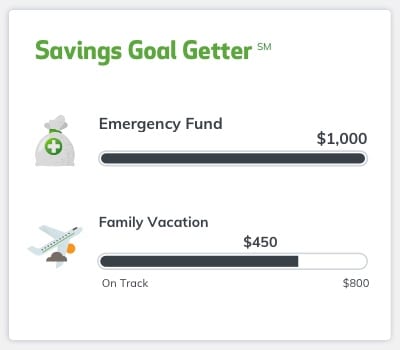 Savings Goal Getter chart view