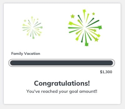 Savings Goals Fireworks