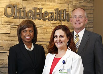 Karen Morrison, Sr VP, OhioHealth , Dr. Krisanna Deppen, MD and David Blom, President and CEO, OhioHealth