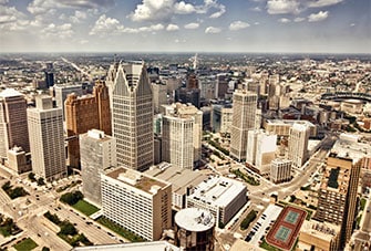 Ariel view of Detroit