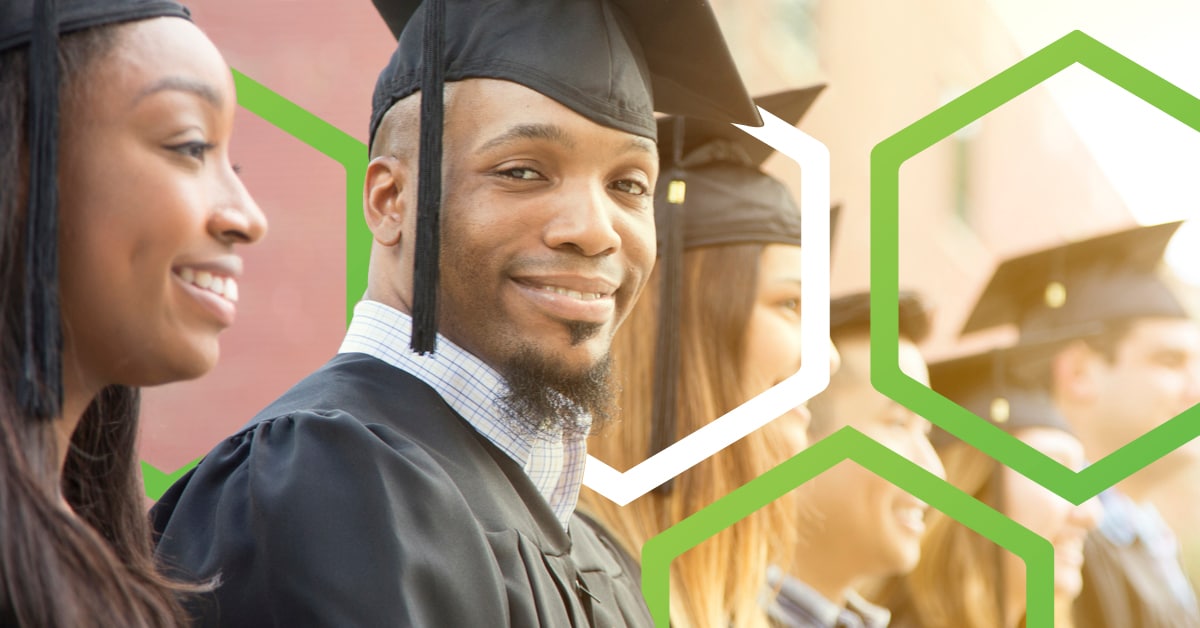College graduate smiing