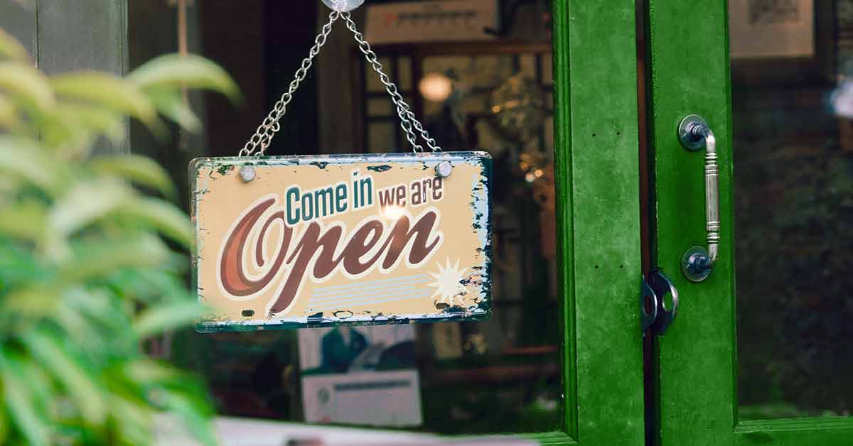 business with open sign