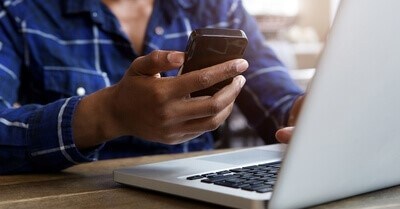 someone finds his bank's routing number on his smartphone and laptop