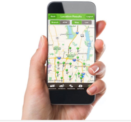Find locations on Huntington mobile app.