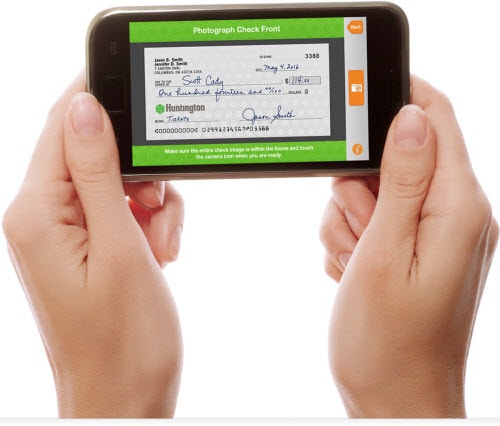 Make deposits on Huntington mobile app.