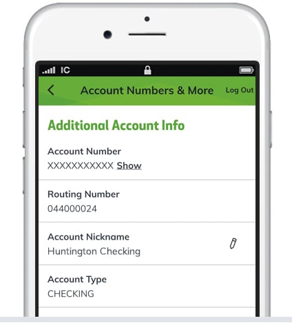 Find Routing Number on Mobile App