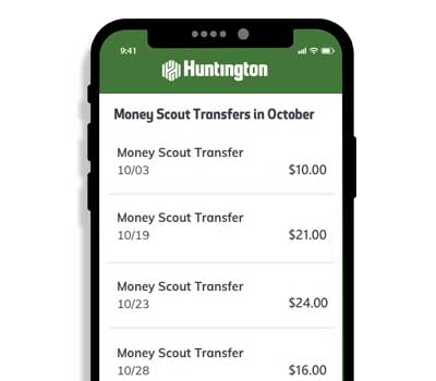 Money Scout Transfers view